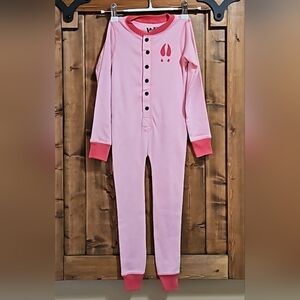 LAZY One Flapjacks Cotton Pink Long John's Onesie with Trap Door size US 3T
